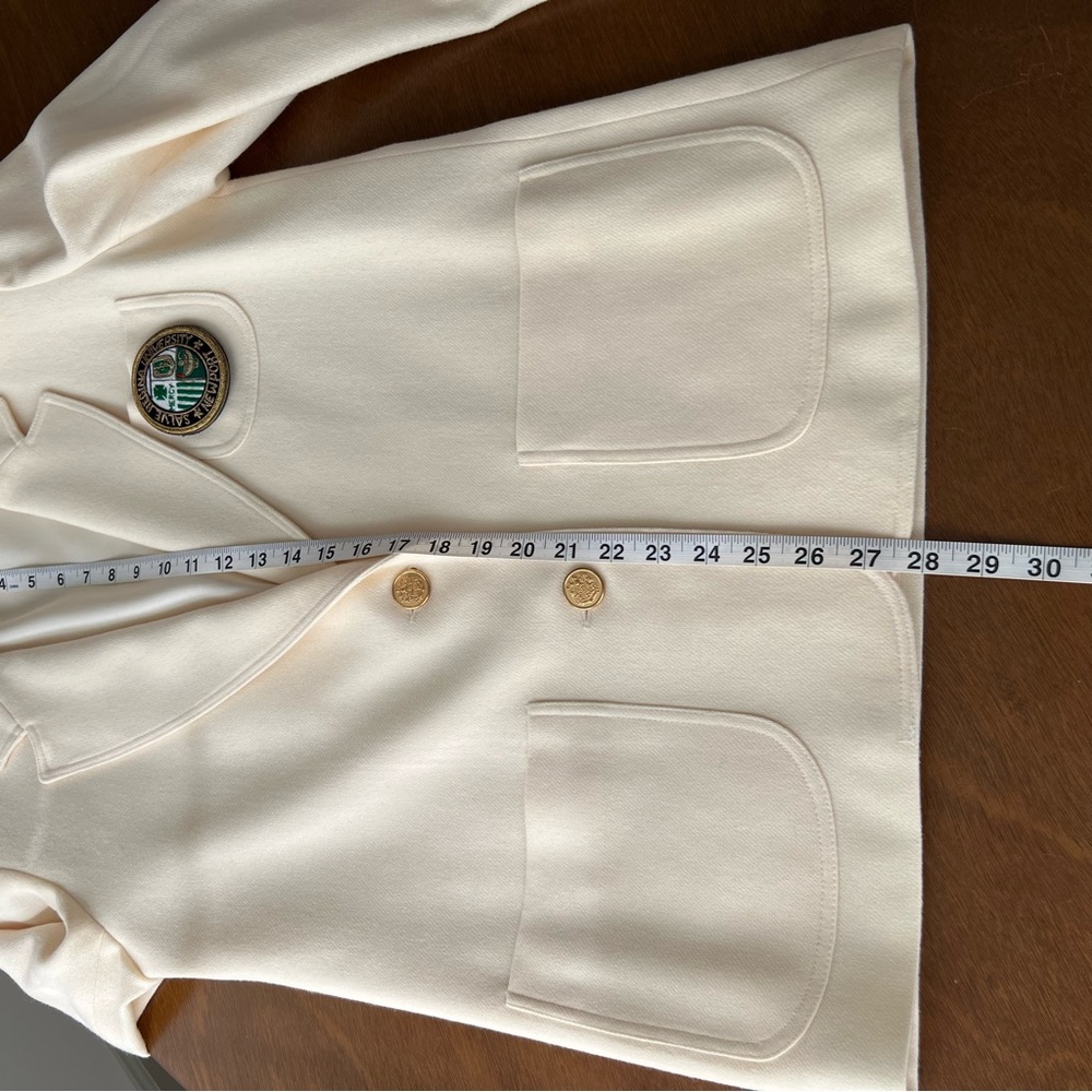 Vintage Cream Wool Salve Regina Crest Preppy Colligate Blazer Size M/L - Picture 9 of 16